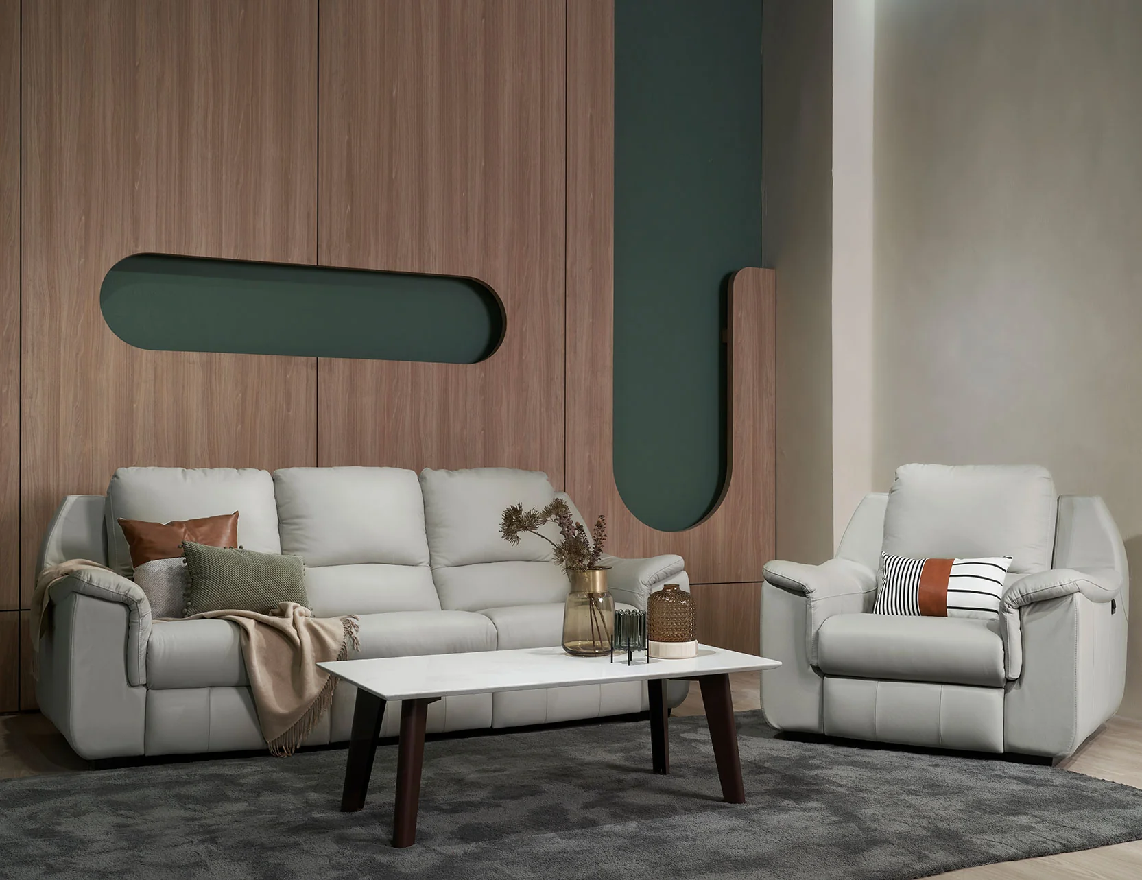 Leather Recliner Sofa